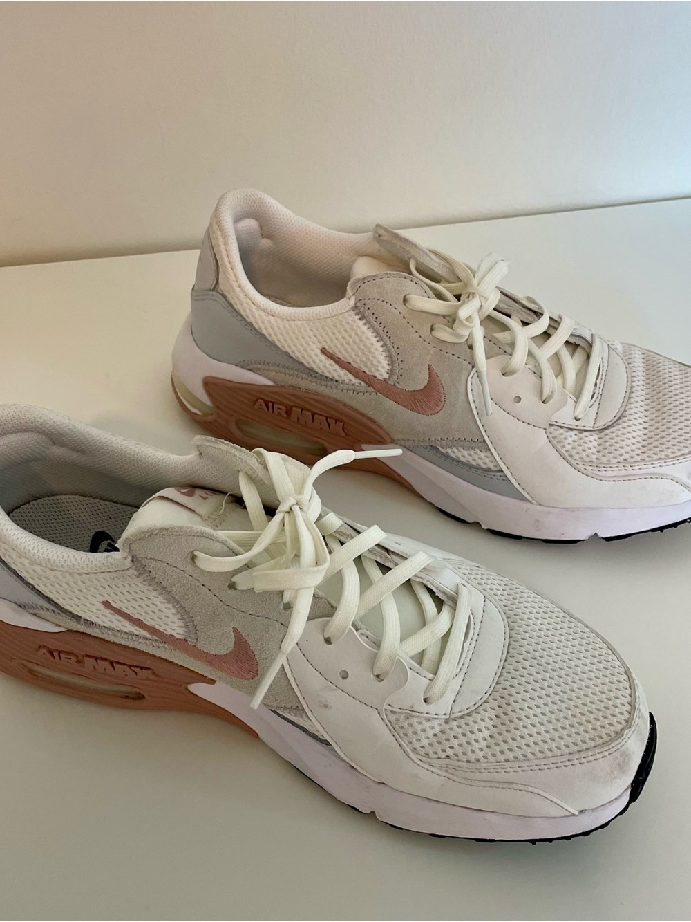 Nike Women’s Air Max Sneakers in Cream and Pink-Gold